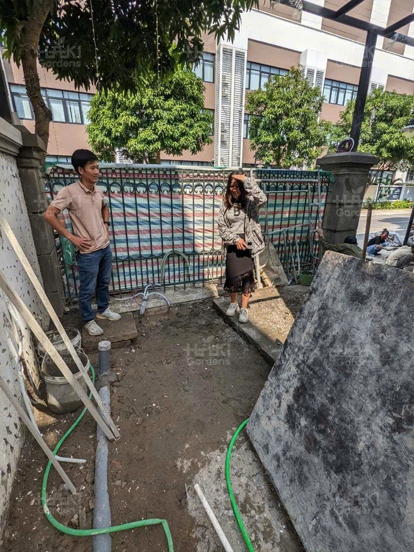 Trước khi được thi công cây cảnh