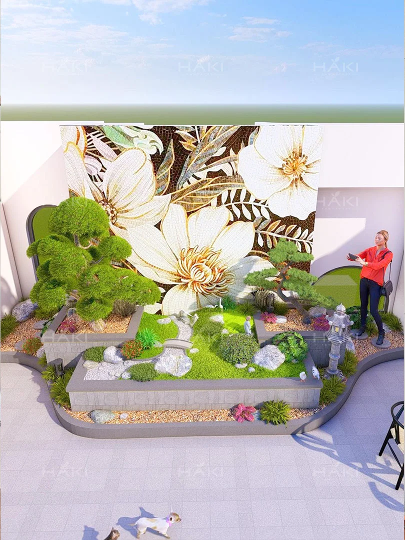 thiết kế sân vườn 3d