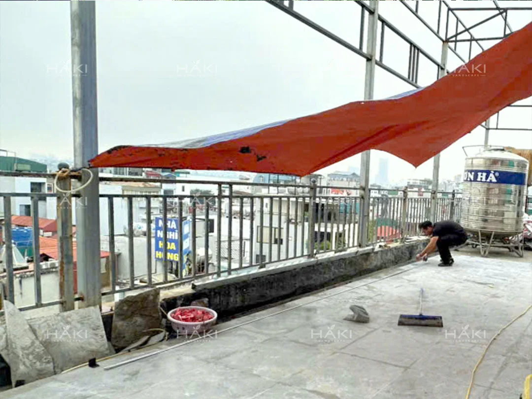 khảo sát mặt bằng sân thượng