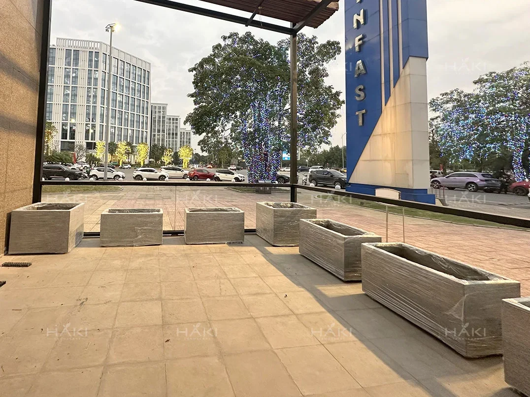 chậu xi măng đá mài